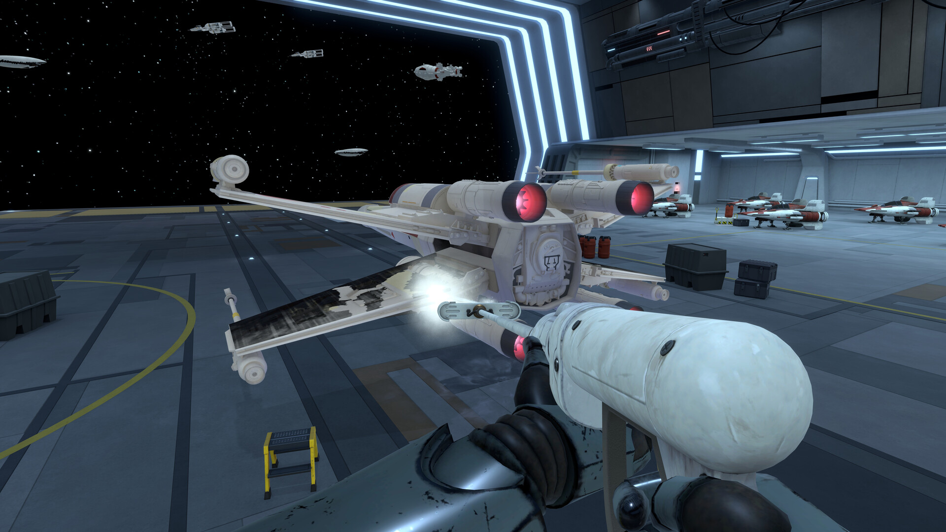 Powerwash Simulator 2 Star Wars DLC cleaning an X-wing